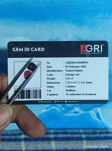 Natural Spinel, 1.61, color Orangy-red, Dimensions: 7.53 x 6.17 x 4.21 mm