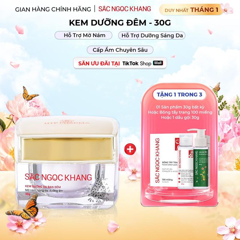 Kem Dưỡng Da Hỗ Trợ Cải Thiện Nám Sạm Tàn Nhang Sắc Ngọc Khang 30G - Kem Face Dưỡng Ẩm Da Hỗ Trợ Dưỡng Sáng Da Làm Đẹp Da Skincare