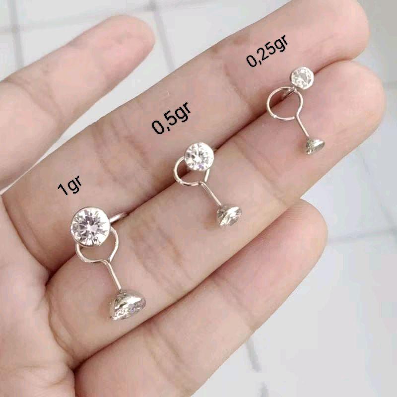 anting perak 925 asli lapis emas model toge mp/perhiasan fashion wanita terbaru 0