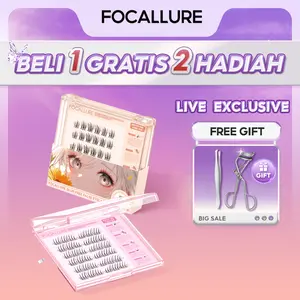 [New Launch- Live Exclusive Launch] Focallure Feather-Light Glue-Free False Eyelashes No Glue Needed Remover-Free