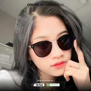 Colore in Kacamata Hitam Sunglasses Fashion Korean Style Wanita UV400 Bentuk Oval TR-90+Metal Colore.In 813-9439