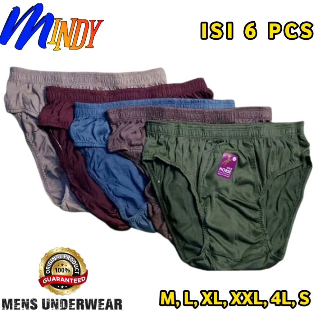 HORSE Celana Dalam Pria Remaja dan Dewasa Terlaris isi 6 Pcs bahan Katun