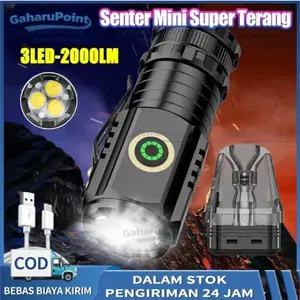 Senter Mini Led Super Terang / Senter Mini Serbaguna Magnet Pocket Clip Flashlight 3Led 5Mode