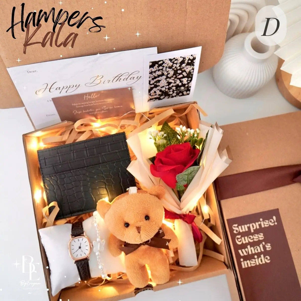 Kado Ulang Tahun Cewek Hampers Kado Wisuda Gift Box Murah Hadiah Pacar Hadiah Sidang skripsi Sempro Valentine Hari Guru Hari Ibu Anniversary Set Kado Unik Aesthetic Bermanfaat Spesial isi Buket Bunga Jam Tangan Boneka Hampers Kala