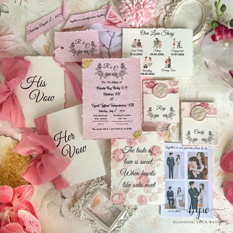 bloomingyourwedding Keepsake | Wedding Vows | Handmade Undangan Aesthetic (Classic Design) keepsake wedding vows set undangan aesthetic wedding stationery calligraphy kaligrafi invitation wedding set express 3
