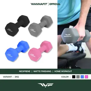 WANNAFIT Dumbbell 3kg Vinyl Neoprene | Dumbel Barbel 3 kg Anti Slip | Alat Latihan Beban