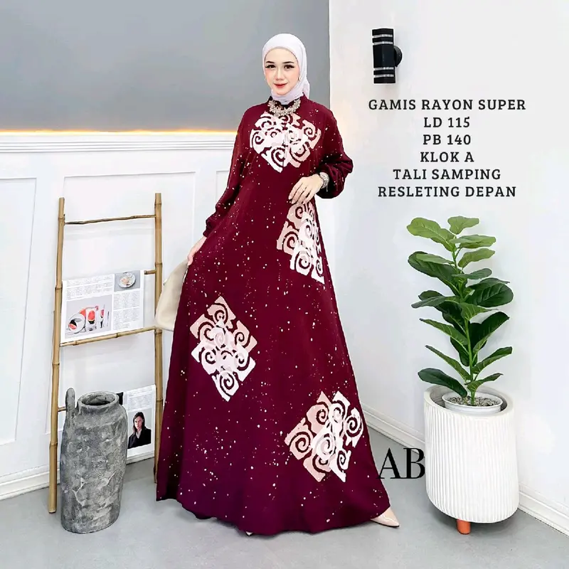 Gamis Rayon Cap Malaman Dress Muslim 2