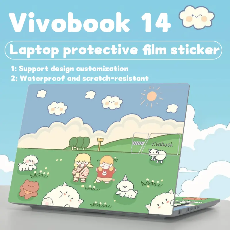 Vivobook 14 laptop protective film, For F1402Z/X1403Z/X1404V computer sticker, cute and fresh series computer cover film, waterproof anti-scratch/no residue laptop protective sticker
