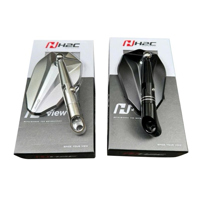   Tặng kèm ốc nâng  Kính Hậu H2C,H2C V2 Chân Ngắn-Mặt kính trắng Xịn Nhôm CNC Hàng Xịn gương chống rung gương độ đẹp gắn zin không chế  Giá 1 chiếc  lắp Winner X Exciter 150 155 Vario SH125 SH160 Wave gương  h2c  v2 