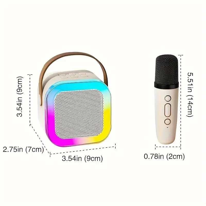 【Local Delivery&COD】 Original mini Karaoke speakerbluetooth Bass K12 Microphone Premium setlengkap bluetooth mic wirelessMikrofon suitable for semua Ponsel mini speaker wireless karaoke toya speaker 1