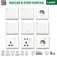 Gambar LUMA Saklar Lampu Series S7 16A 250V / Stop Kontak Putih Saklar ON OFF Dinding Rumah Modern SNI Premium - 1 Gang 1 Arah (B2G1) dari Luma Store Kota Tangerang 1 Tokopedia