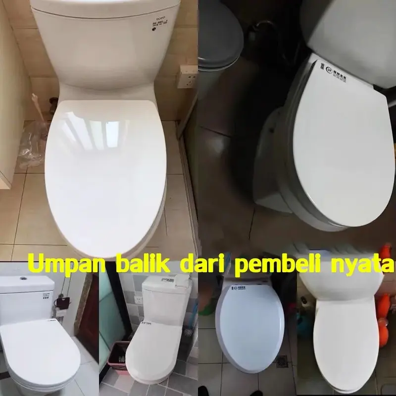 Instalasi cepat CHENGJIA Tutup Closet Duduk 5 lapisan tebal Cocok untuk semua toilet Tidak akan kuning Penutup lambat Mudah dipasang(Tutup wc duduk Toilet Cover Tutup closet wc jongkok Tutup kloset duduk Tutup toilet duduk) 8