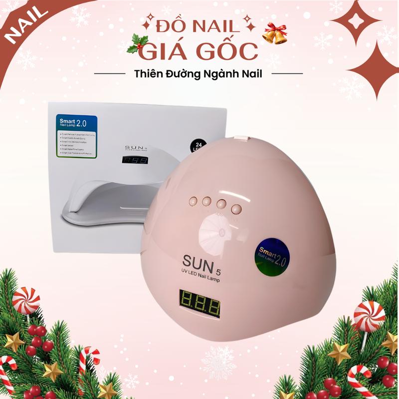  Máy hơ gel SUN 5 UV LED chữ nổi tem xanh - Máy hơ nail,móng dành cho học viên thực hành làm tại nhà 