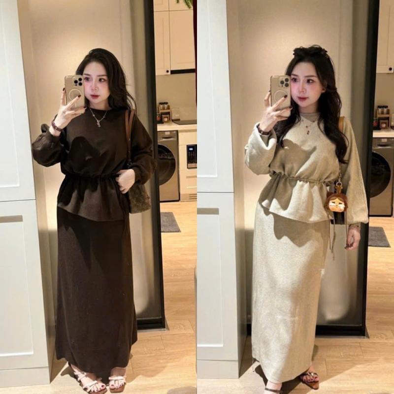Sét Váy Chun Eo Chất Tăm Lông Thỏ Đẹp Dành Cho Nữ Sang Chảnh by T.LINH STORE 68