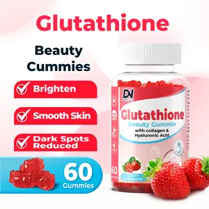 DN Glutathione Beauty Gummy, Vitamin C, Kolagen & Asam Hyaluronik, Glutathione Mencerahkan Gummies 60pcs, COD (BPOM & Halal),【Divinity Nutra】