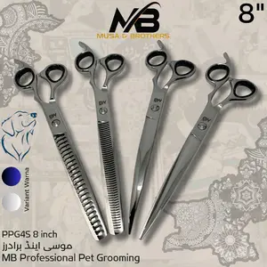 MB Pet grooming Set. Gunting Grooming curved and straight 8 inchi. Made in Pakistan