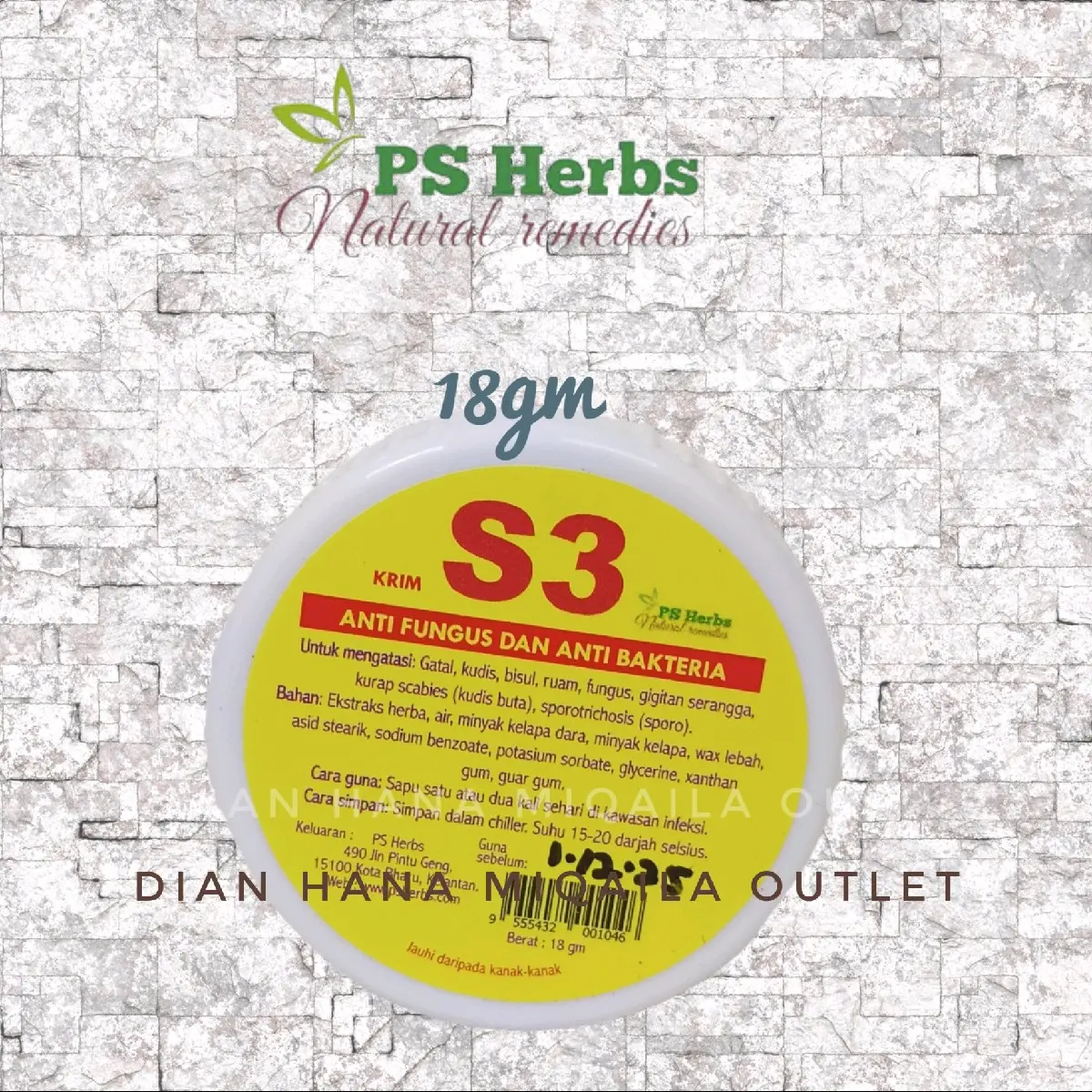 Krim S3 PS HERBS UNTUK MASALAH KULIT
