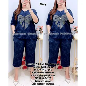BW JUMBO Setelan Wanita 7/8 Knit Premium Motex Mewah