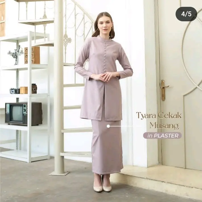 ZAHEERA BAJU KURUNG MELAYU SIMPLE ELEGAN POLOS BAJU LEBARAN Kancing Muslim Wanita Panjang Jilbab Cantik Dewasa