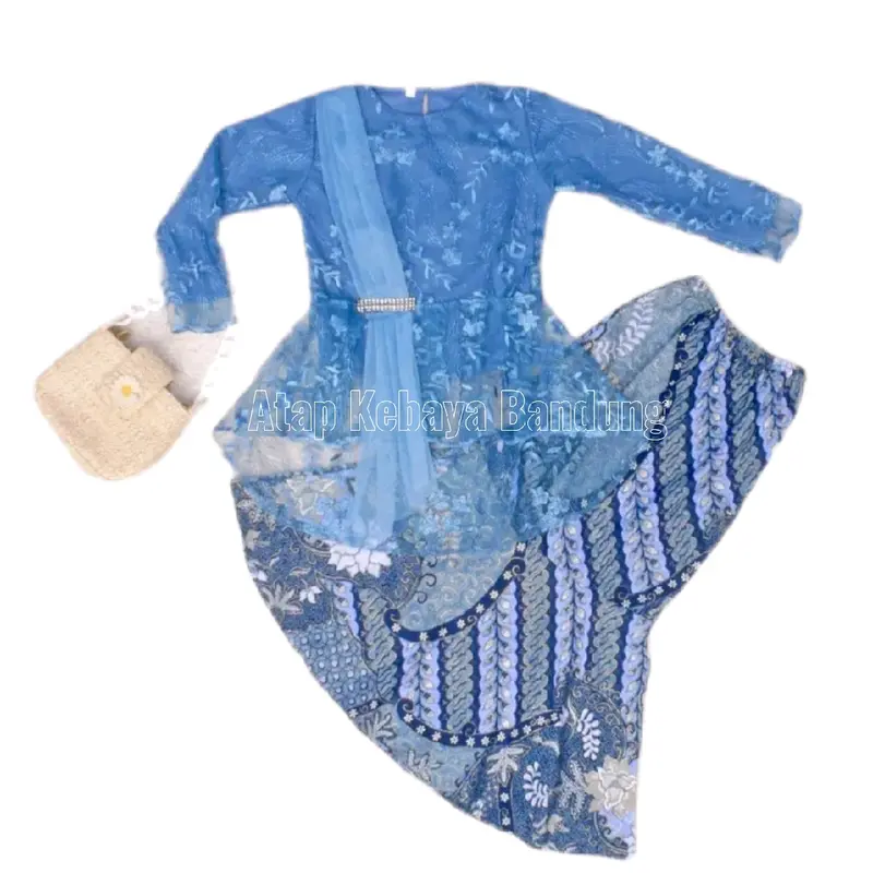 (AKB1) Setelan Baju Kebaya Anak Perempuan Model Rok duyung Cocok umur 4-14 tahun fashion keren kekinian Bordir 0