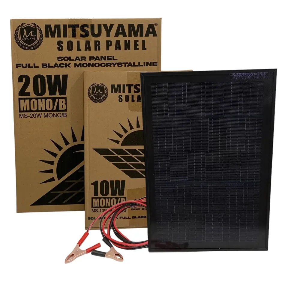 Mitsuyama Solar Panel Surya 10W / 20W Full Black B Monocrystalline