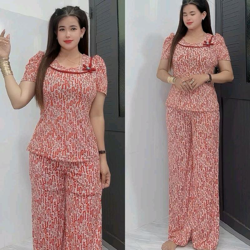 (Ống suông )Đồ bộ Nữ mặc nhà thun ATI size 48 đến 85kg tâm đan Women Top Ong setdomac nhaxinh 2