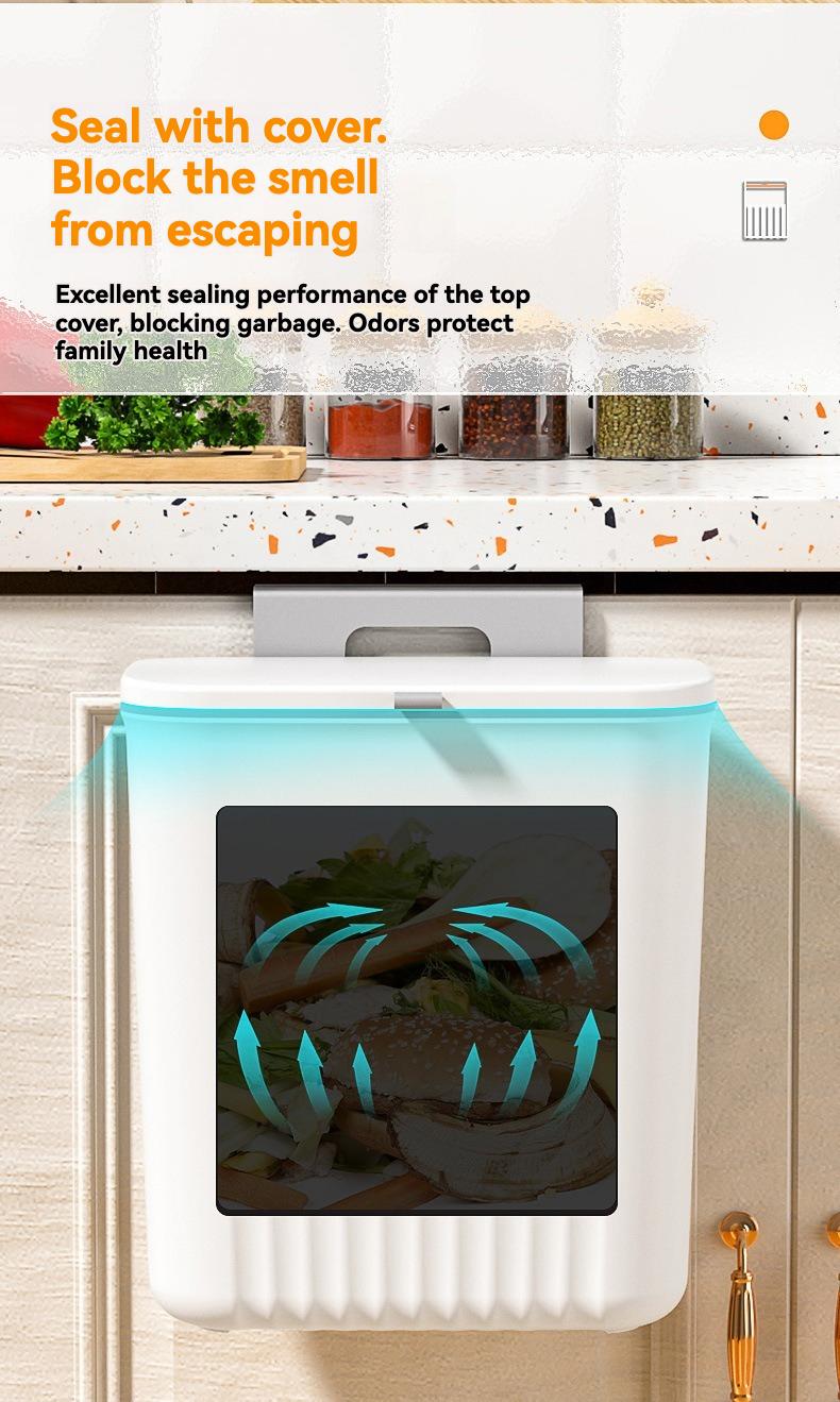 Product Introduction of SG New Design Wall-Mounted F Kitchen Bathroom Large Capacity rubbish bin rubbish bag trash bin dust bin with lid 7