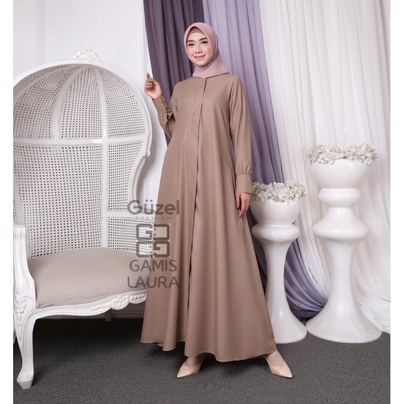 Gamis madina laura katun premium toyobo elegant Muslim Wanita 6