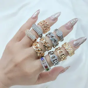 CINCIN MIX MODEL SISIK MATA TANAM MIX SULTAN BANYAK MODEL TERBARU KEKINIAN PERHIASAN PEREMPUAN JEWELERY-GUDANGPERHIASAN887 Emas Rings