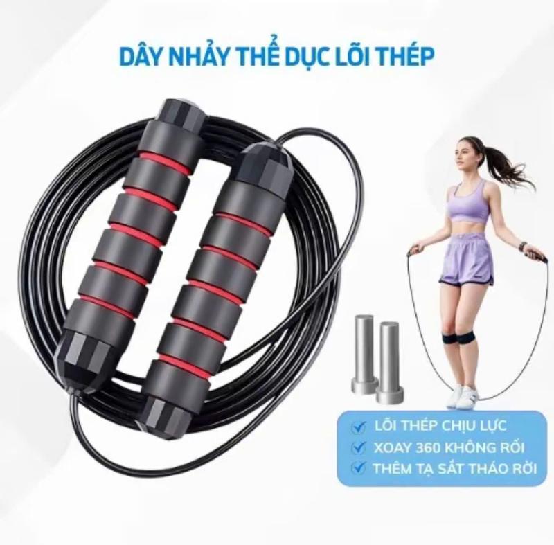 Dây Nhảy Lõi Thép Bọc Nhựa PVC Bền Bỉ, Dây Nhảy Thể Lực Tập Thể Dục Cardio Gym…