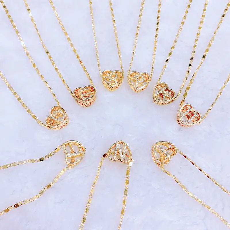 Kalung abjad Fashion Wanita liontin huruf 0