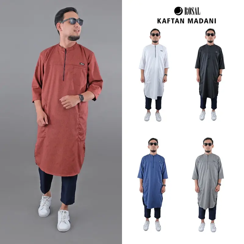 Koko Kurta Dewasa Gamis Pria Ikhwan Katun Madinah Jubah Pria Kaftan Madani Rosal Koko Kurta Pakistan Polos Lengan Pendek 34 Cotton Madinah Jumbo Big Size M - Xxxl 0