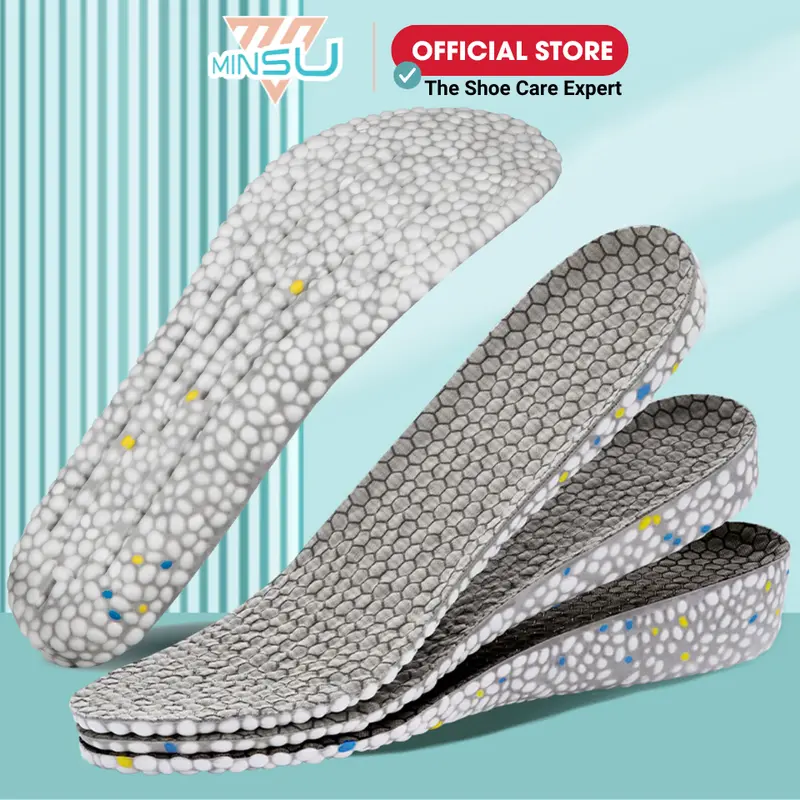Lót Giày Tăng Chiều Cao MINSU UltraBoot M7025 Khử mùi Miếng Độn Đế Cao Su Non Công Nghệ Bỏng Ngô Dành Cho Nam Nữ 0