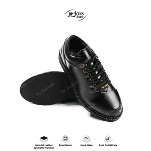 Mr Jonsrawk Original Sepatu Formal Oxford Pria Wanita Model 6 Hole Warna Hitam Sepatu Low Boots Kasual Kerja Kantoran