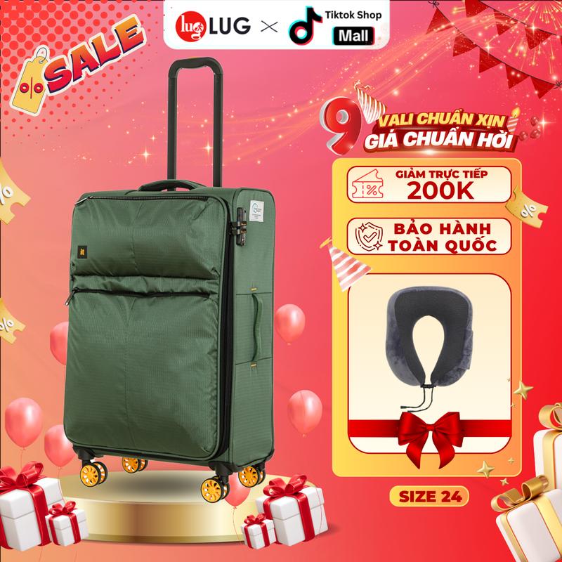 [VALI VẢI THƯƠNG HIỆU] Vali Kéo Du Lịch Size 24 Thương Hiệu IT Luggage IT12-2644-E08: Chất Liệu 100% Từ Chai Nhựa Thải Tái Chế Sau Tiêu Dùng, Khóa TSA An Ninh Quốc Tế