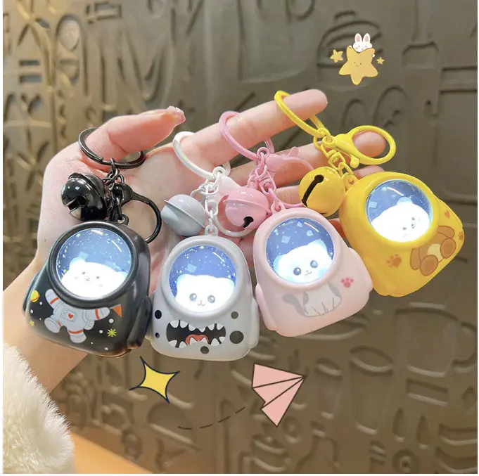 Gantungan Kunci Lucu Unik ada LAMPU LED senter mini Anak bisa dimainkan Anak Cute Cartoon Keychain Souvenir Tas Hadiah 5