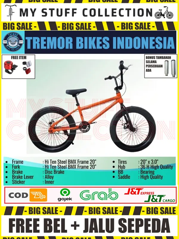 SEPEDA BMX MORISON BY PACIFIC GROUP UKURAN 20 INCH BAN JUMBO 3.0 FRAME DENGAN REM DOUBLE CAKRAM TEBAL BISA DARI USIA 8 TAHUN HINGGA DEWASA 80 KG 6