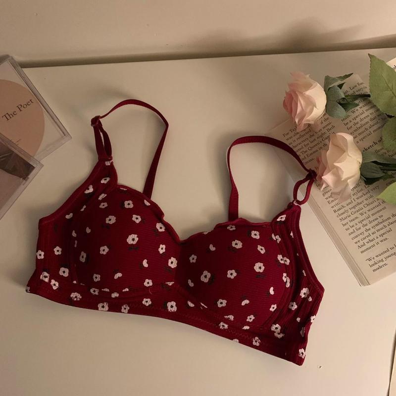 Product Introduction of Year of Birth Dragon Lucky Underwear for Women Push up Push up Anti-Sag Wireless Red Wedding Bra Set 03 21