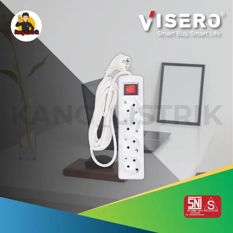 Stop Kontak Visero + Kabel / Stop Kontak + Saklar + Kabel Visero 2
