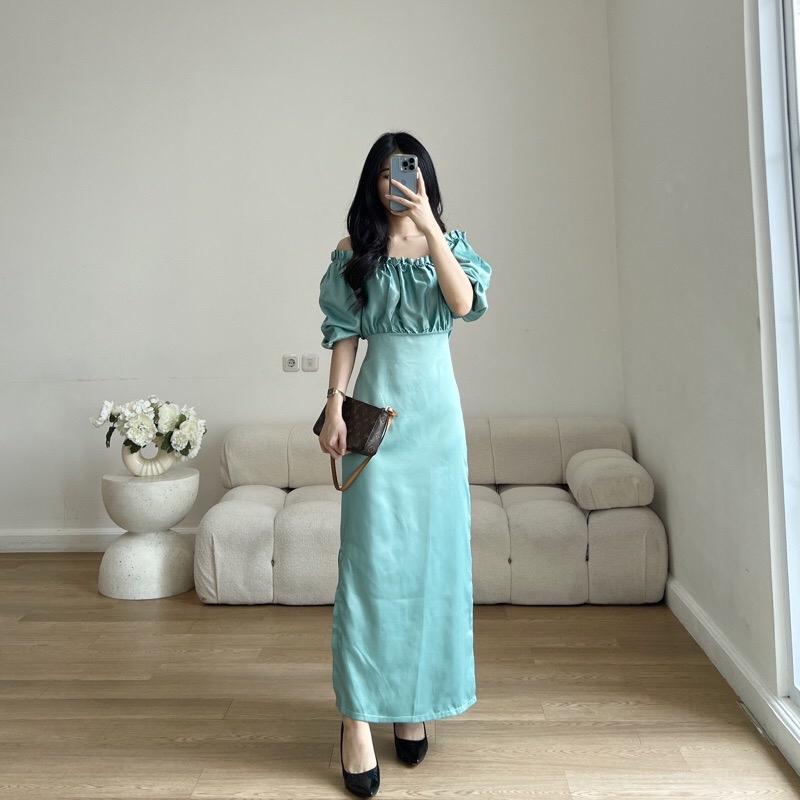 LONG DRESS SHEYLA SATIN VELVET GAUN PESTA KONDANGAN NATAL CASUAL FORMAL MAXI DRESS WANITA 6