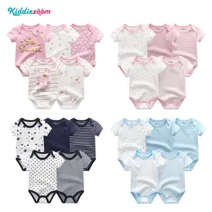 5 Potongan | Baby Onesies | Bayi Perempuan | 0-12 Bulan | Pakaian Bayi | Piyama Bayi | 100% Kapas |  Sweater Bayi Lengan Pendek【Kiddiezoom Baby Store】