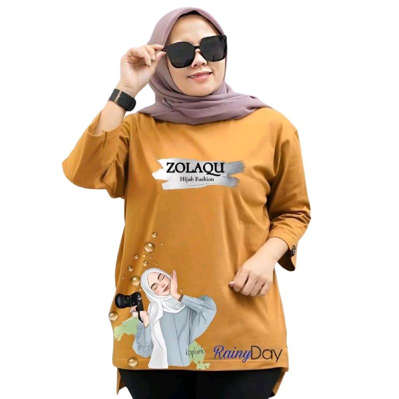 Kaos Wanita Zolaqu Original/Atasan Combed Lengan Panjang/Baju Muslimah Terlaris Katun Combed/Kaos Lengan Panjang Wanita Katun Tebal/Baju Basic Oblong Wanita Sablon Dewasa 4