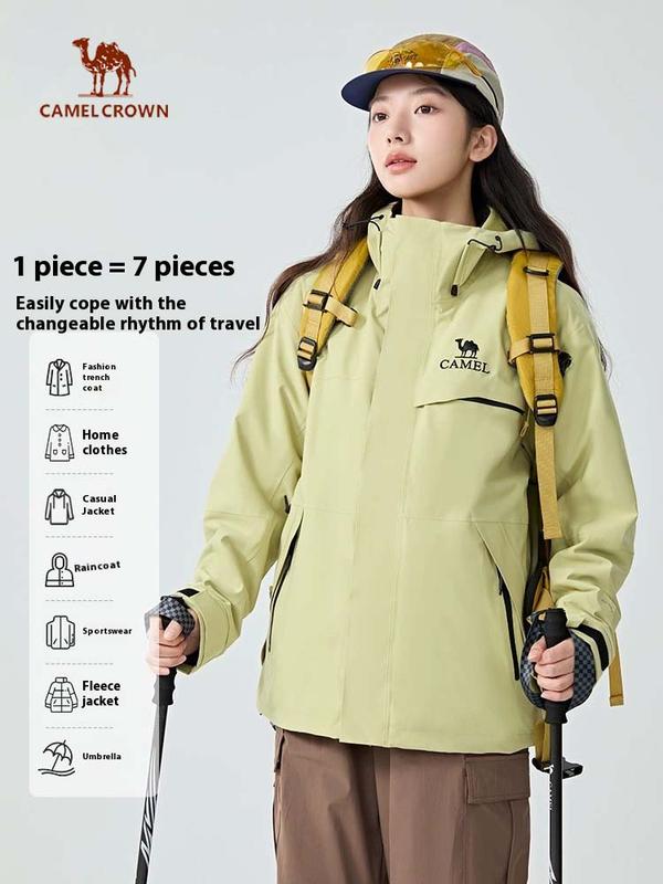  Áo Khoác Chaser Thần Mưa Vương Miện Lạc Đà Dành Cho Nữ Hàng Mới Về 2025 Áo Khoác Màu Cam Chống Gió Ngoài Trời Chống Thấm Nước Chống Ba Chống Thấm Nước Quần Áo Leo Núi W34CATG603 