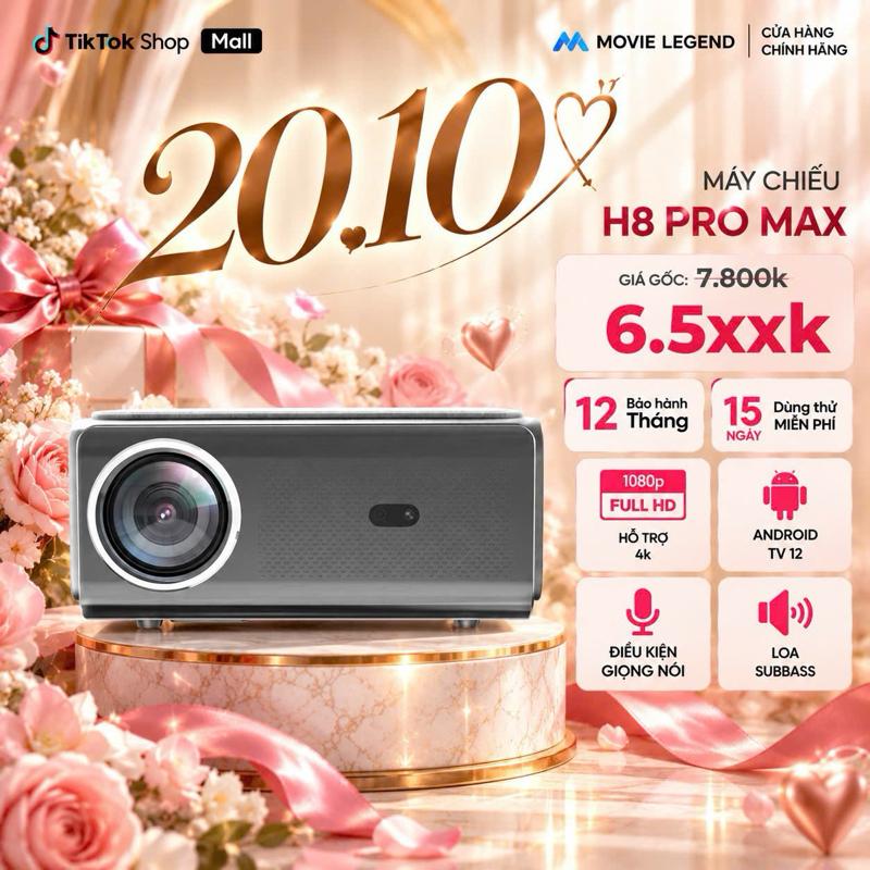 Mới ra mắt version 3] Máy Chiếu H8Pro Max Version 3 phiên bản 2026 - Hệ điều hành Android 12 sử dụng cho nhà riêng mới Projector máy chiếu