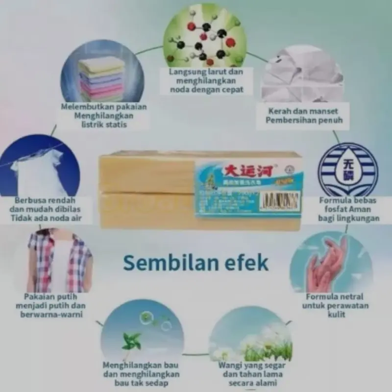 (PROMO PAKET HEMAT 5PCS) SABUN CUCI BATANG PENGHILANG NODA PAKAIAN SABUN CUCI BAJU SEPATU SERBA GUNA PENHILANG NODA Kain 4