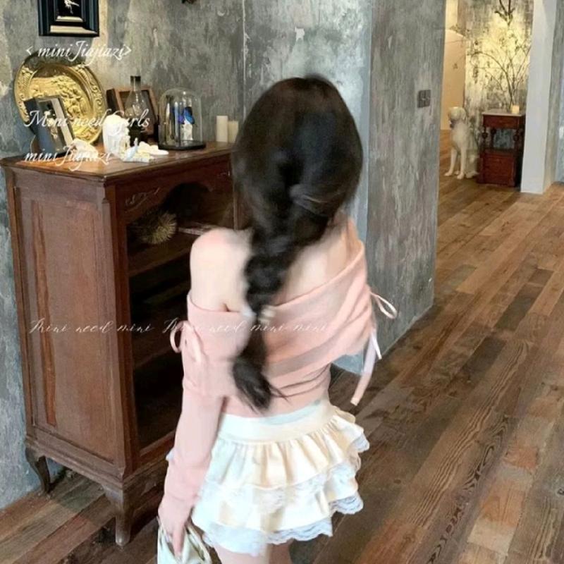 Set Váy 2 Tầng Baby 2  Món Đính Nơ Chun Eo mix Chân Váy Umi 2 Tầng Viền Ren 1