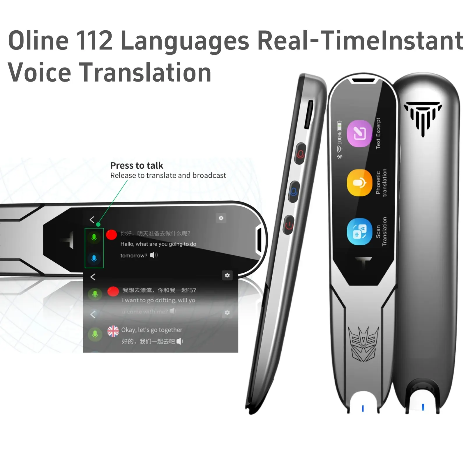 VORMOR X10 Translator Pen for Dyslexia,Traductor De Voz Instantaneo, Pen Scanner Text to Speech Device, Scan Reading Pen OCR Digital Pen Reader, Wireless Translation Pen Scanner for Students Adults
