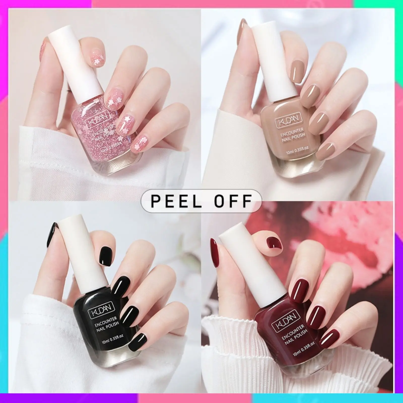 KUDAN Kutek Kuku Halal Untuk Sholat Peel Off  Muslimah Cat Kuku 10 ML