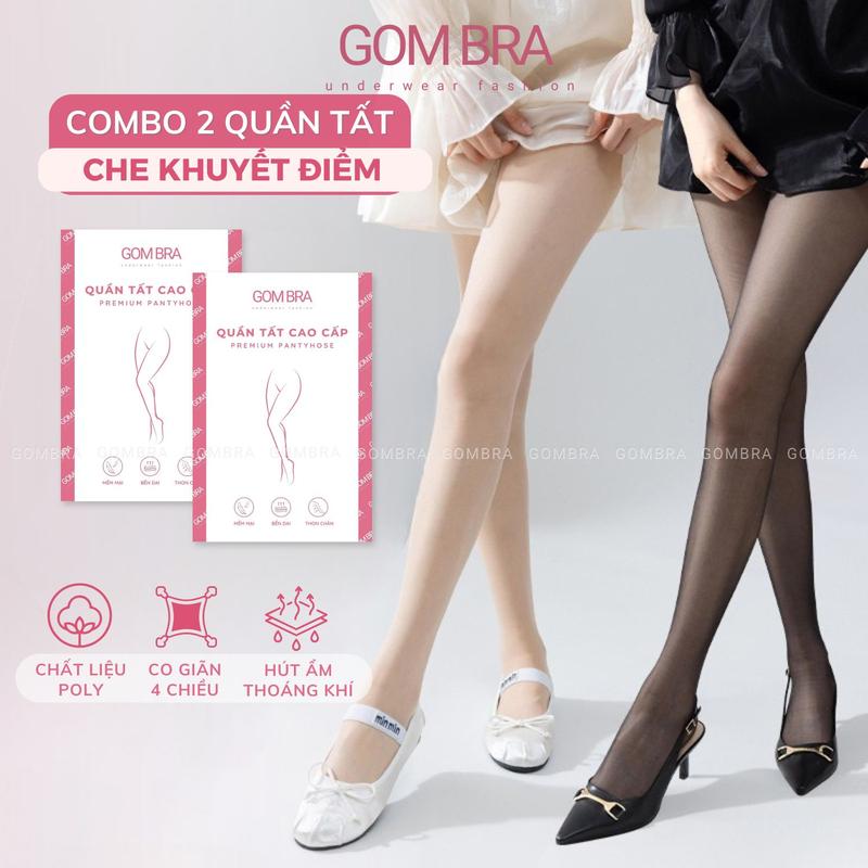 [Tặng Vớ Da] Quần tất che khuyết điểm Gom Bra cao cấp, quần vớ da nữ thật chân che sẹo thâm, chất poly siêu dai tàng hình - A078 đen