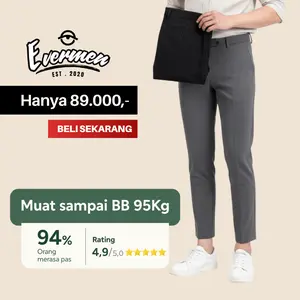 Evermen Celana Ankle Pants Pria Slim Fit Hitam Panjang Kantor Kerja Distro Karet Nyaman Adem Anti Kusut Zipper YKK Original Ankle Pant Kain Gentle Pant House of Smith